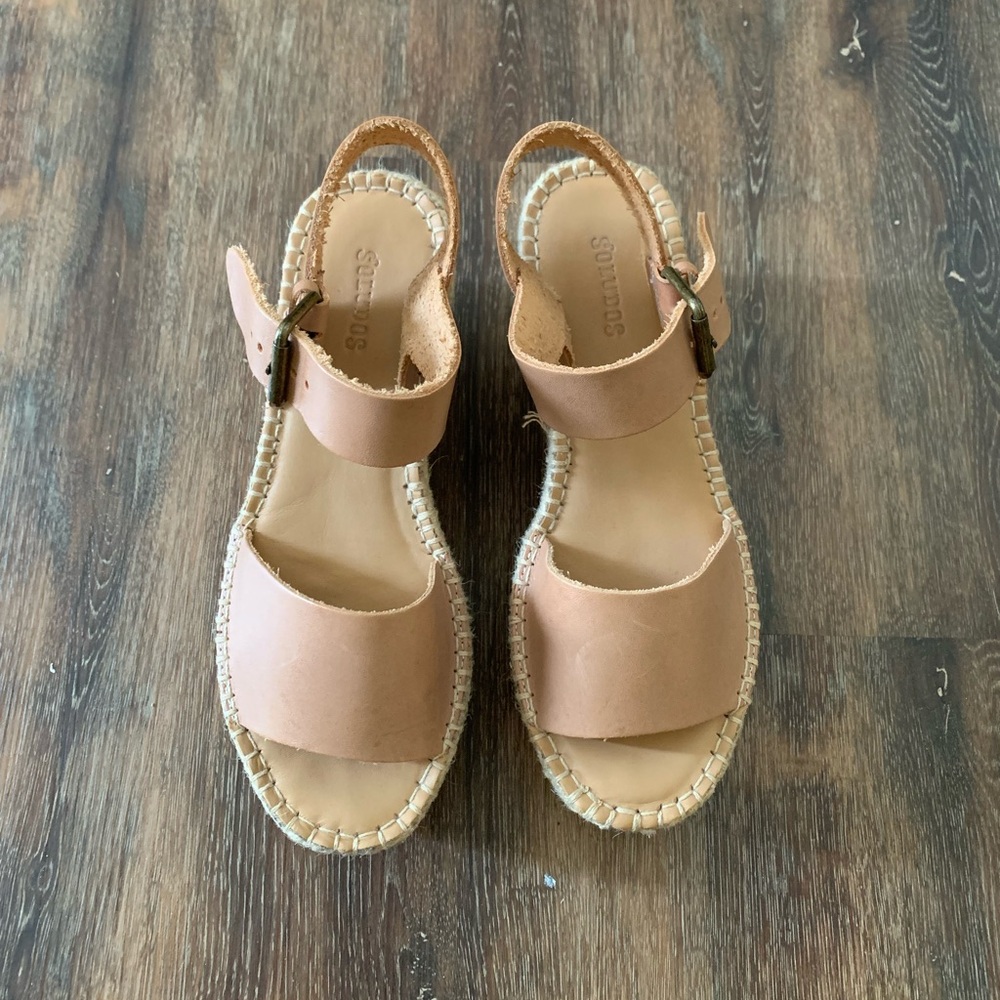 Soludos Tan Leather Espadrille Sandals